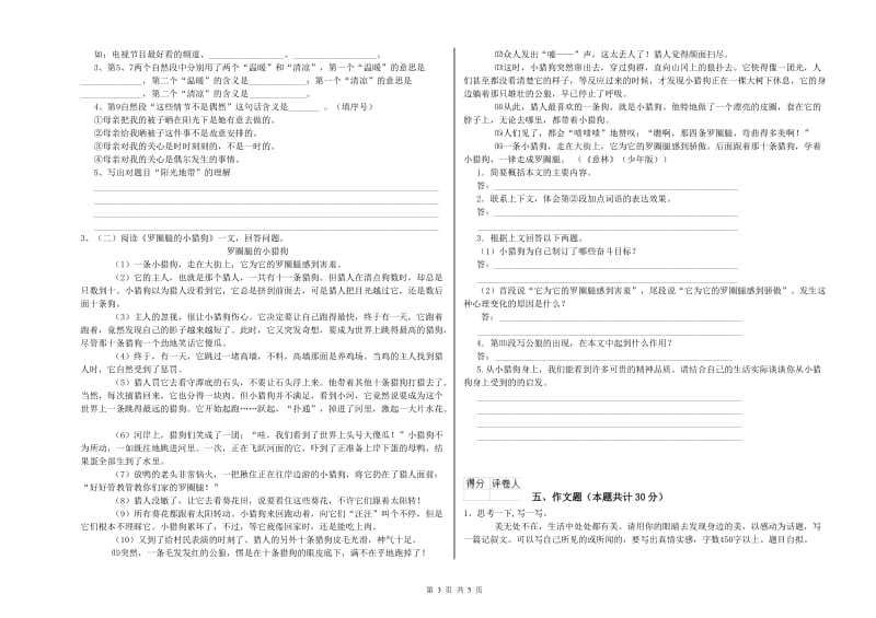 辽宁省小升初语文每周一练试题D卷 附解析.doc_第3页