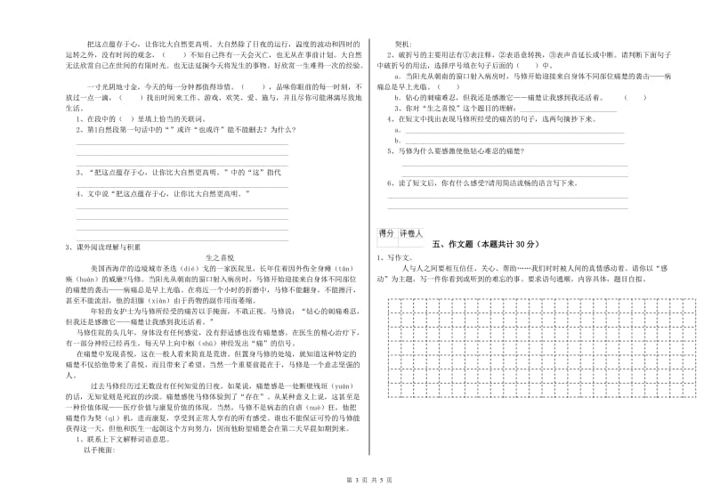 防城港市重点小学小升初语文能力提升试题 附答案.doc_第3页