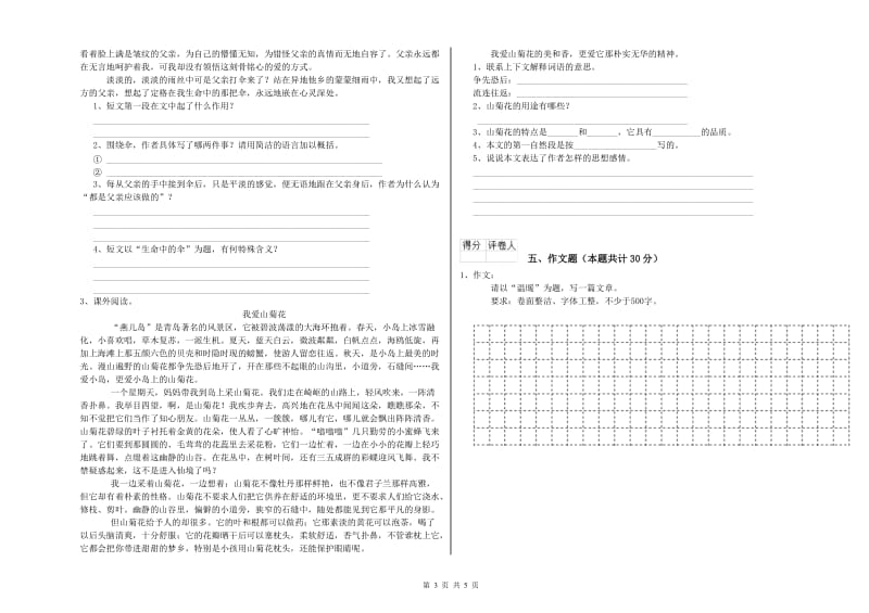 青海省小升初语文自我检测试卷A卷 附解析.doc_第3页