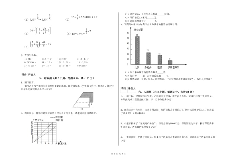 陕西省2019年小升初数学能力提升试卷D卷 附答案.doc_第2页