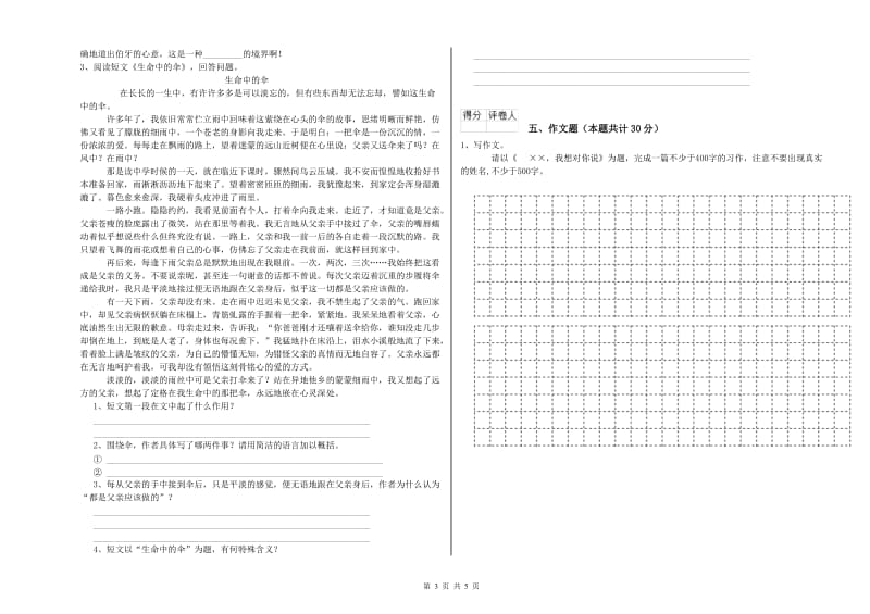 鹤岗市重点小学小升初语文能力提升试题 含答案.doc_第3页