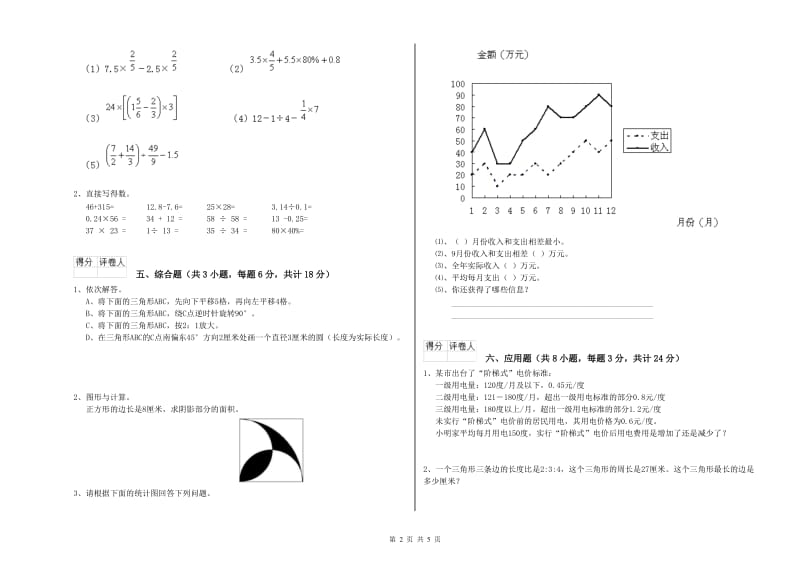 黑龙江省2019年小升初数学全真模拟考试试题D卷 附解析.doc_第2页