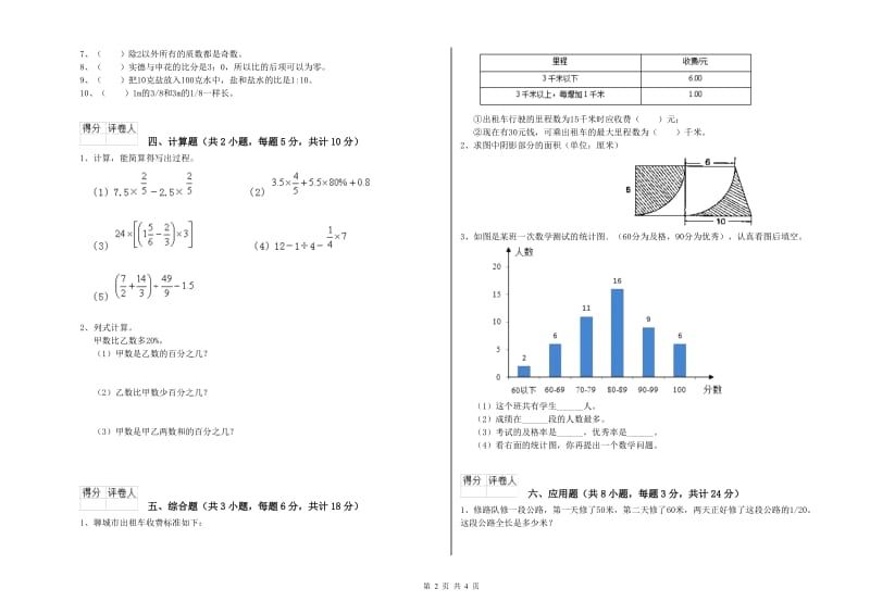 青海省2019年小升初数学过关检测试卷B卷 含答案.doc_第2页