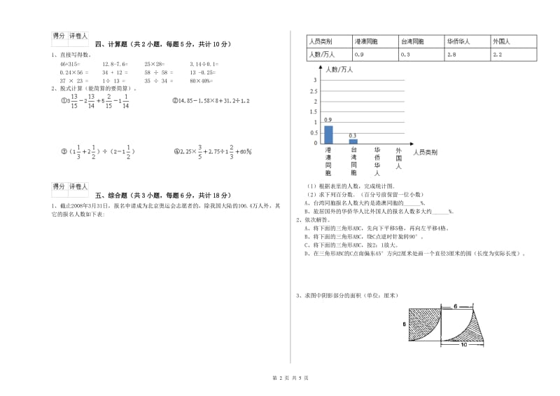 陕西省2019年小升初数学综合练习试卷B卷 附解析.doc_第2页