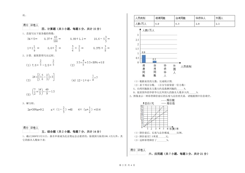 陇南市实验小学六年级数学上学期每周一练试题 附答案.doc_第2页