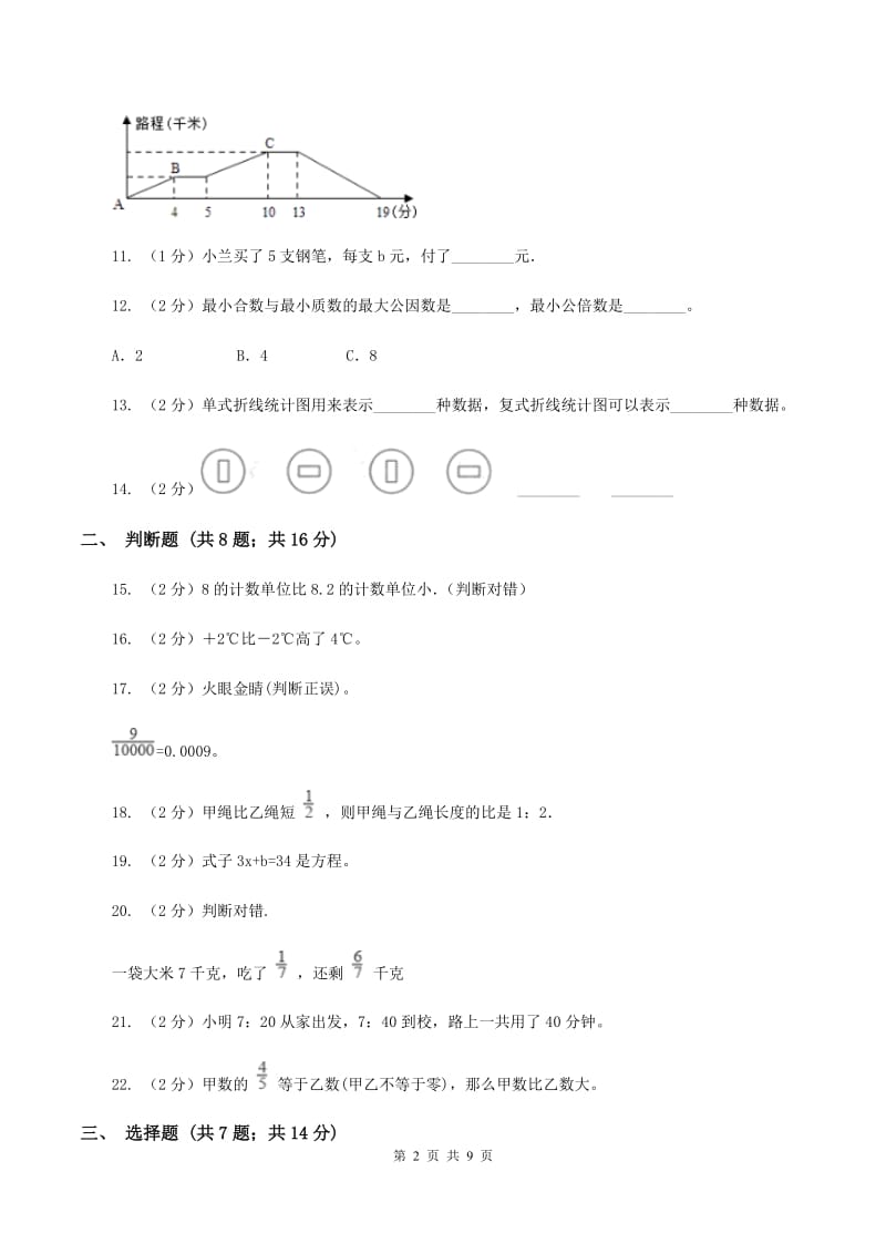 人教版2020年小升初数学备考专题 数与代数提高卷（II ）卷.doc_第2页