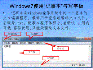 Windows7使用记事本程序.ppt