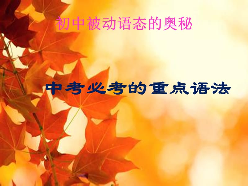 初中被动语态讲解PPT.ppt_第1页