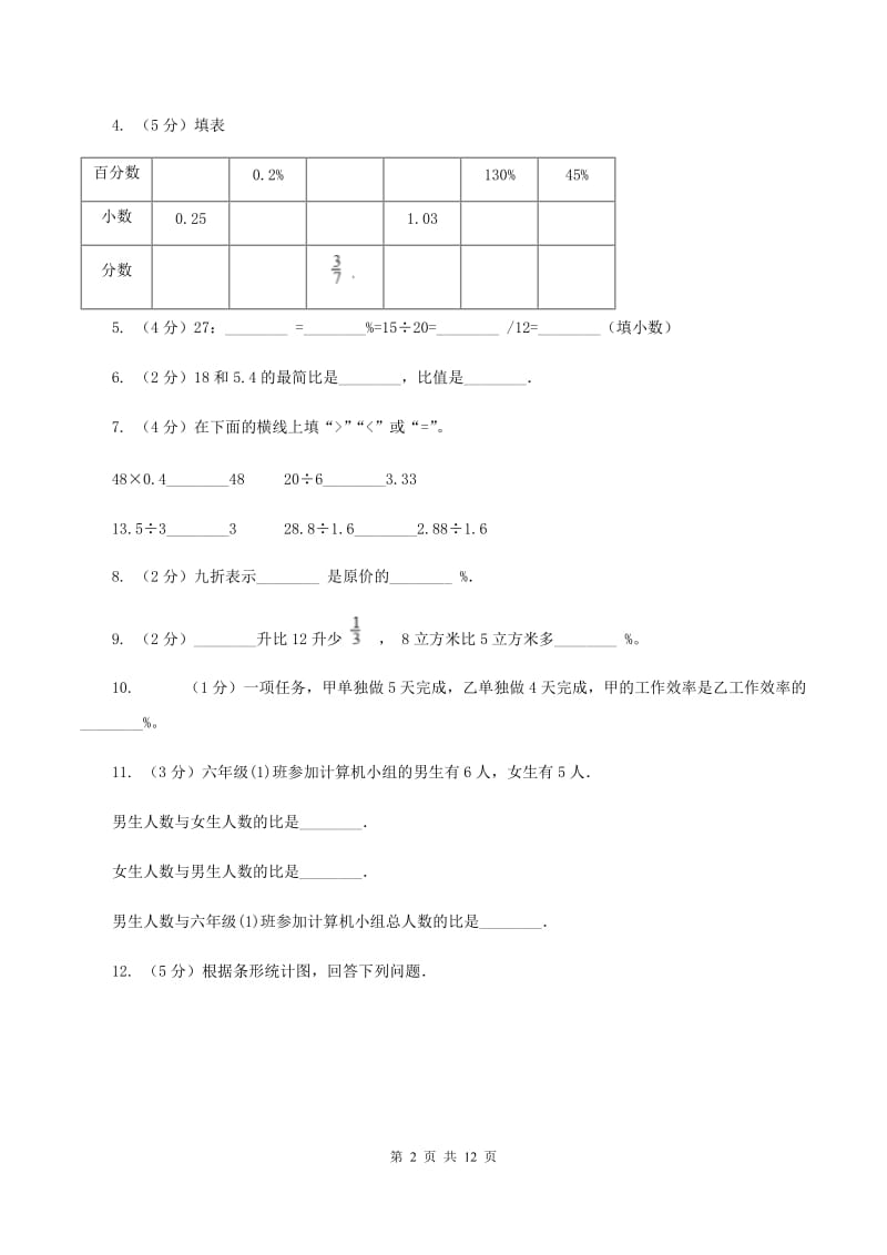 苏教版2019-2020学年六年级上学期数学综合素养阳光评价（期末）D卷.doc_第2页