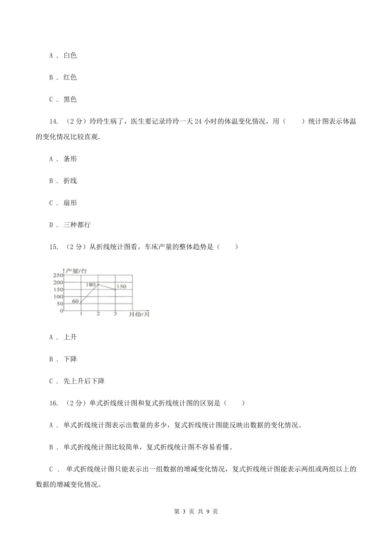 新人教版2020年小升初数学备考专题 统计与可能性综合卷（II ）卷.doc_第3页