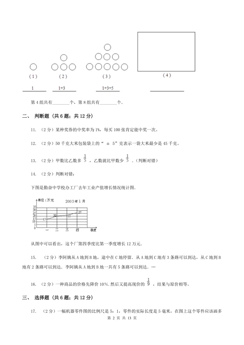 人教统编版2020年小学数学毕业模拟考试模拟卷 11 （I）卷.doc_第2页