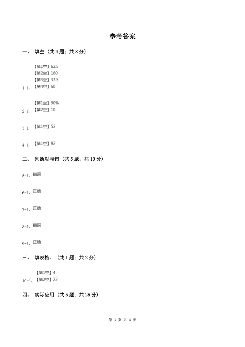 人教版数学六年级上册 第六单元第四课时求一个数比另一个数多（少）百分之几 同步测试D卷.doc_第3页