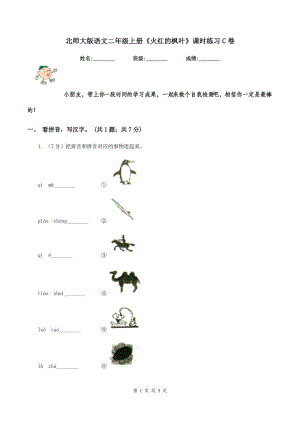 北師大版語文二年級上冊《火紅的楓葉》課時練習(xí)C卷.doc