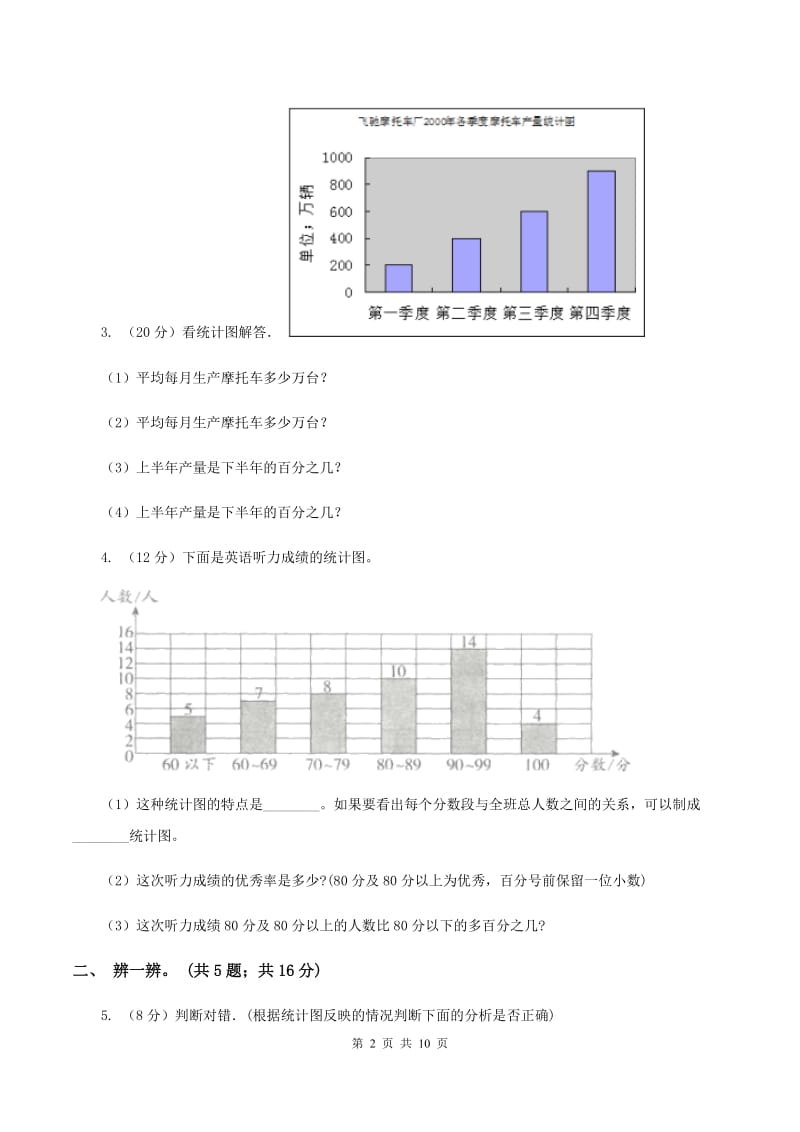 人教版数学六年级上册 第七单元扇形统计图 单元测试卷（一）C卷.doc_第2页