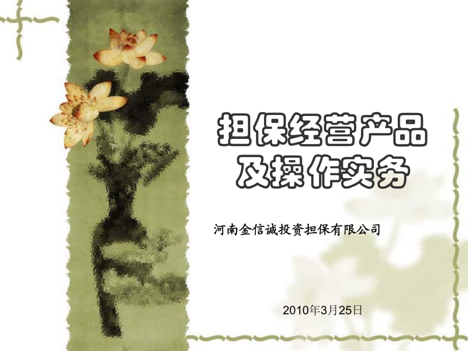 担保经营产品及操作实务.ppt_第1页