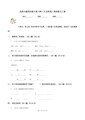 北師大版四年級(jí)下冊(cè)《種一片太陽花》同步練習(xí)C卷.doc