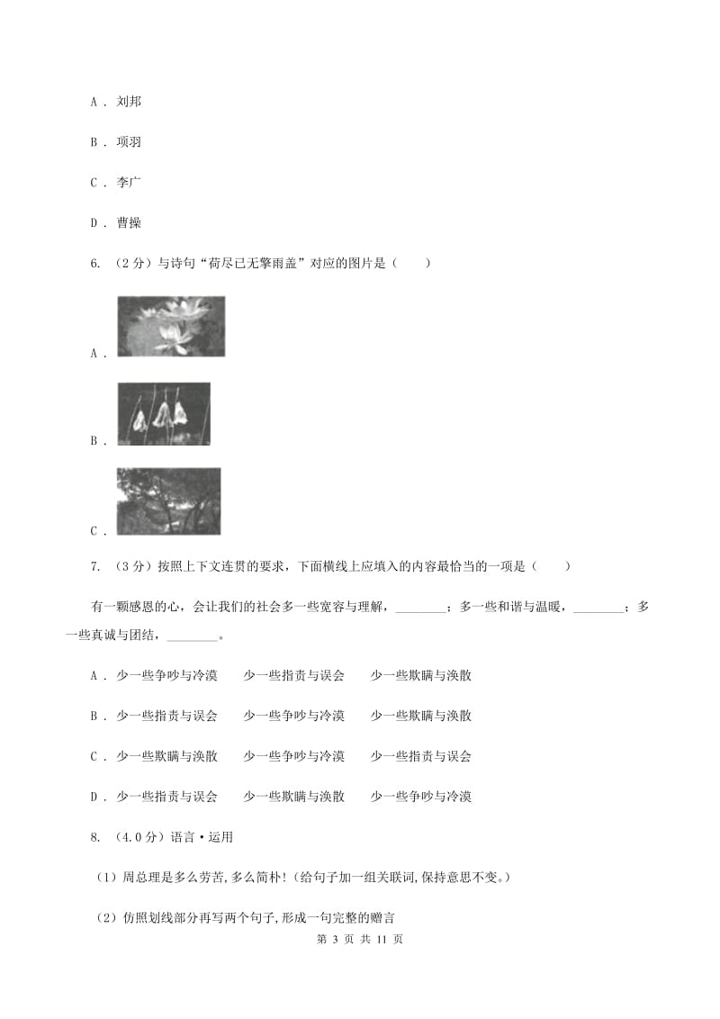 新人教版2019-2020学年五年级下学期语文期末考试试卷（II ）卷.doc_第3页