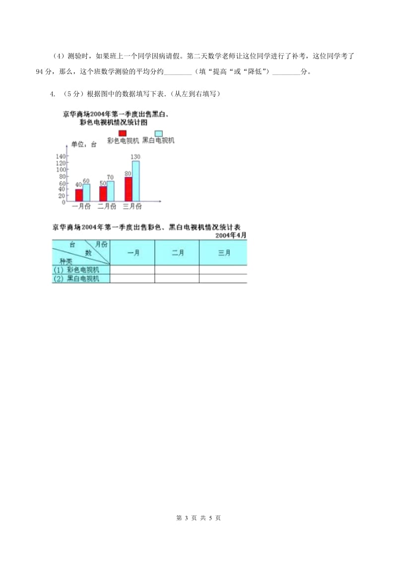 人教版数学四年级上册 第七单元第一课时1格表示1个单位的条形统计图 同步测试（I）卷.doc_第3页