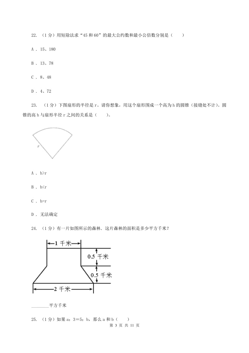 长春版小学数学小升初真题模拟卷(四) （I）卷.doc_第3页