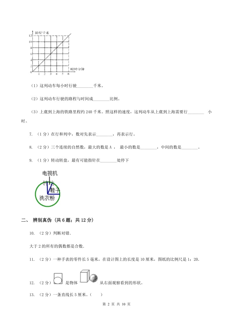 沪教版2020年小学数学毕业试卷 B卷.doc_第2页