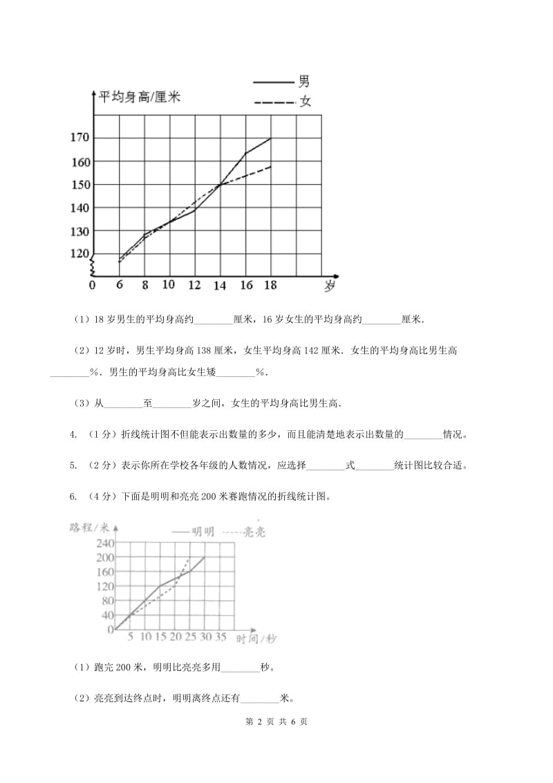 苏教版2.1折线统计图 同步练习 （I）卷.doc_第2页