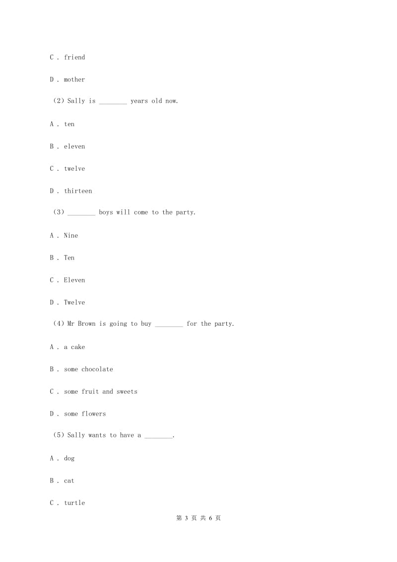 冀教版（三年级起点）小学英语四年级上册Unit 3 Lesson 18 Lost in the city 同步练习A卷.doc_第3页