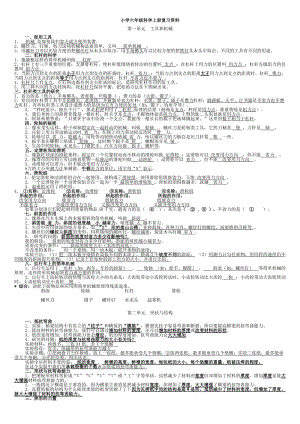 人教版版小學(xué)六年級科學(xué)上冊復(fù)習(xí)提綱2.doc