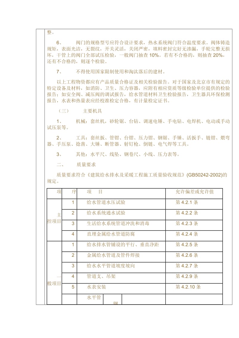 室内给排水分项工程质量技术交底卡.doc_第2页