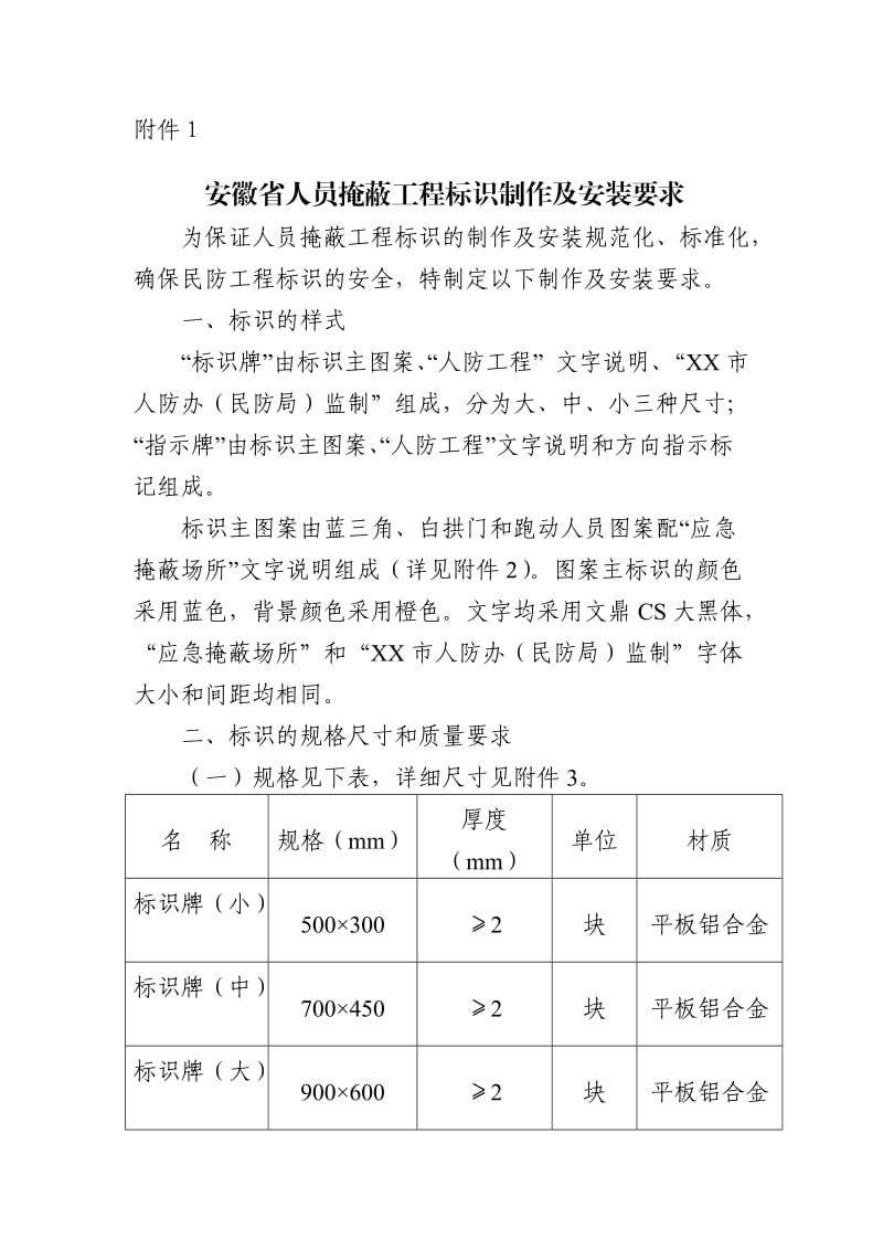 安徽省人员掩蔽工程标识制作及安装要求.doc_第1页