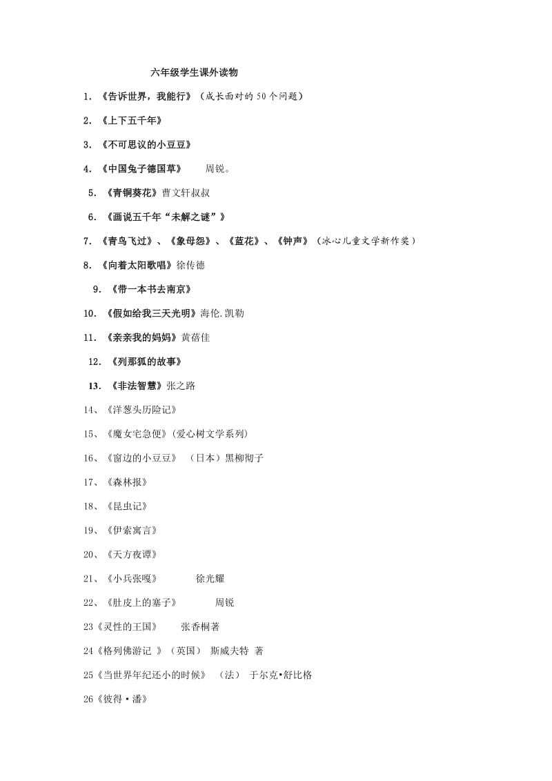 六年级学生课外读物.doc_第1页