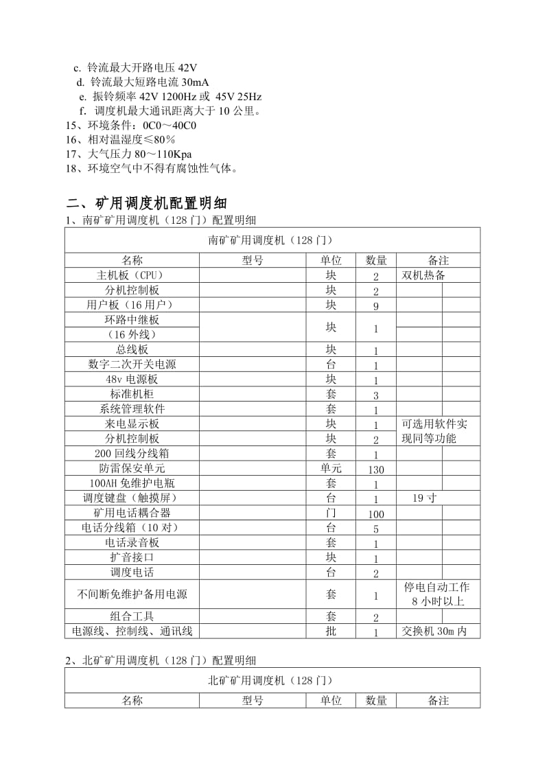 南煤业公司各矿井调度通信改造工程技术要求及技术参数(审定稿).doc_第3页