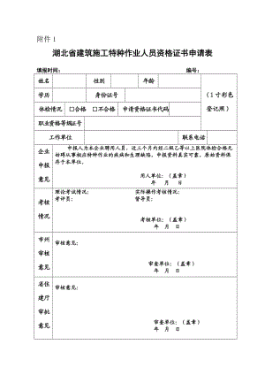 施工特種作業(yè)人員資格證書申請表.doc