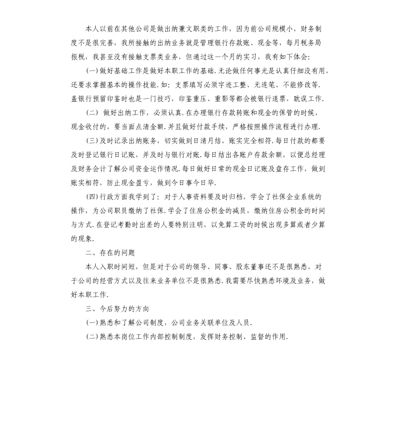 公司财务出纳个人工作总结.docx_第3页