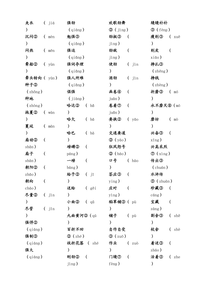 人教版小学语文六年级上多音字.doc_第2页