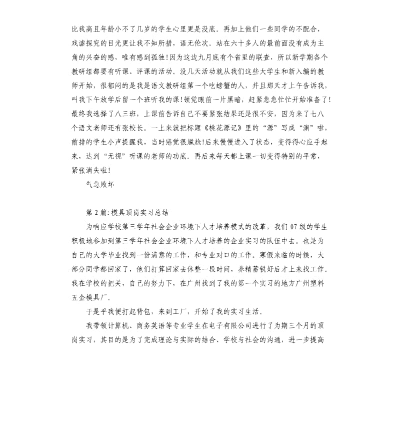 师范专业中学顶岗实习总结.docx_第2页