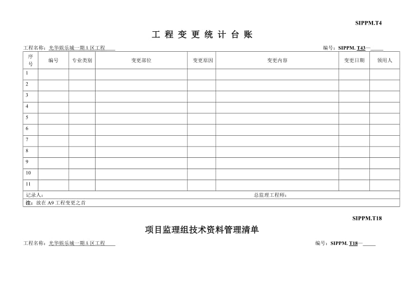 工程变更统计台账.doc_第1页