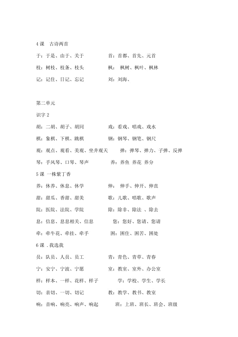 二年级上册生字表(二)组词.doc_第2页