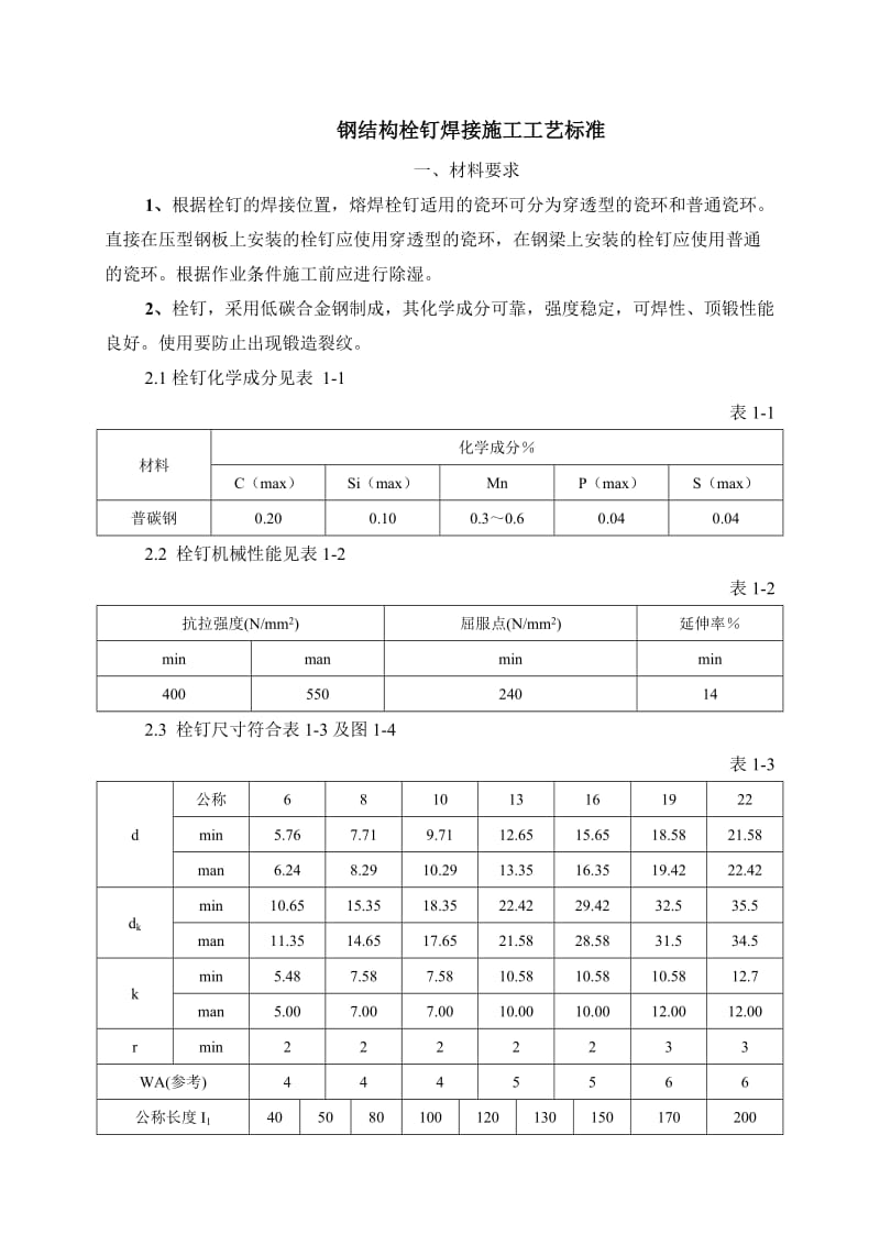 栓钉焊接施工工艺标准.doc_第1页