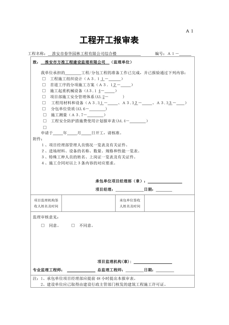 工程开工报审表A1TJ1.6TJ1.1TJ1.2相关人员复印件.doc_第1页