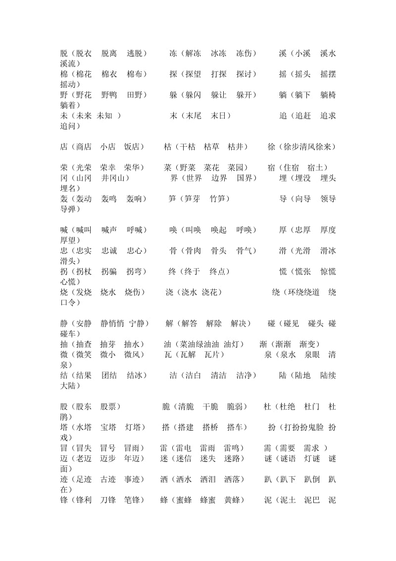 人教版二年级下学期一字多词.doc_第1页