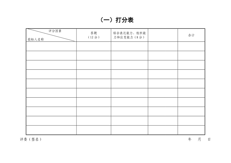 建设工程招投标项目经理面试评分表.doc_第2页