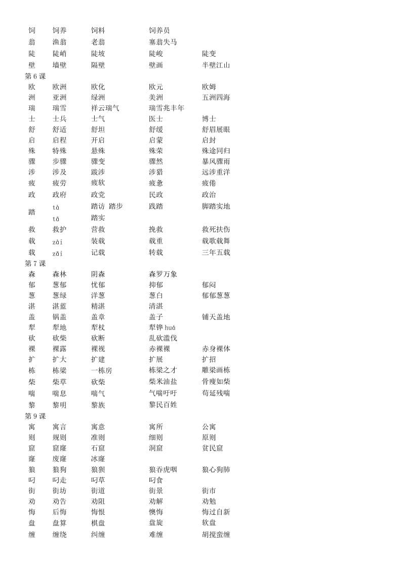 人教版语文三年级下册生字组词.doc_第2页