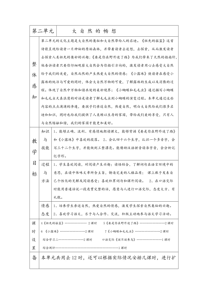 冀教版二年级语文下册单元备课1-8.doc_第2页