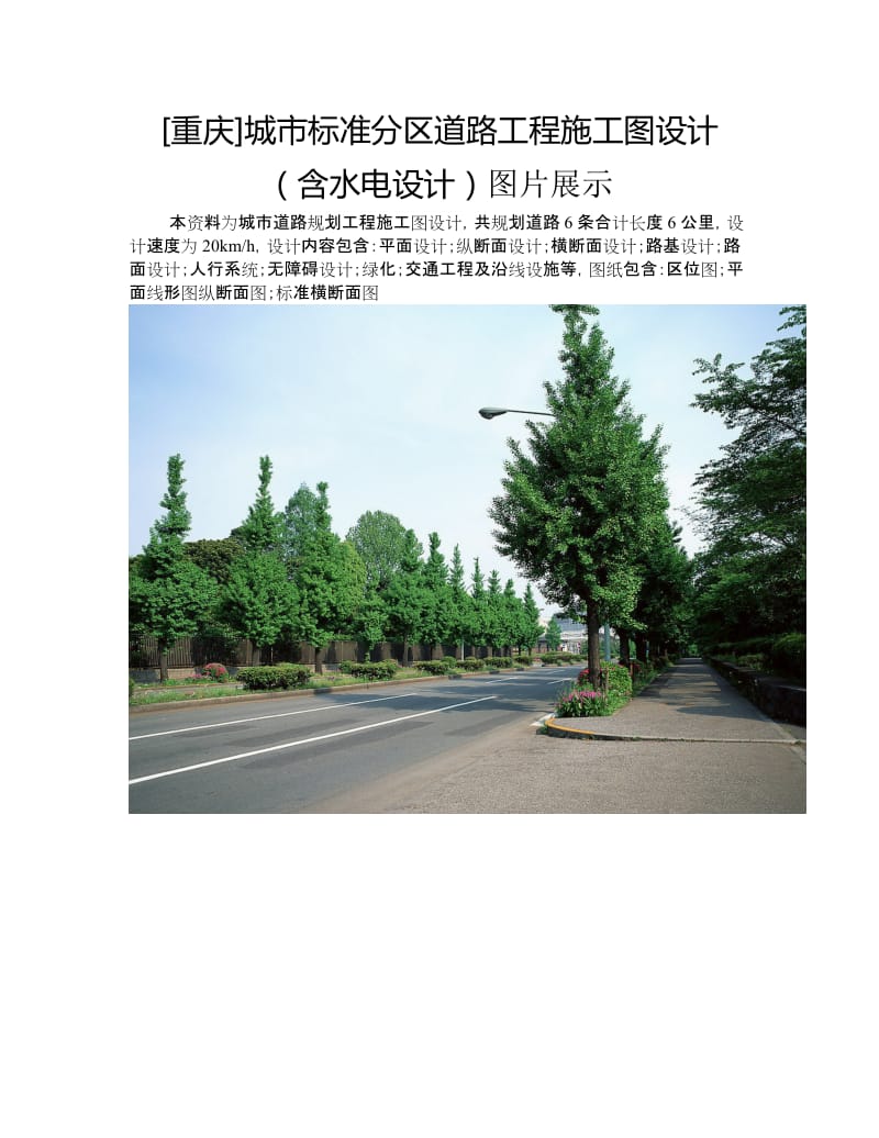 重庆城市标准分区道路工程施工图设计含水电设计图片展示.doc_第1页