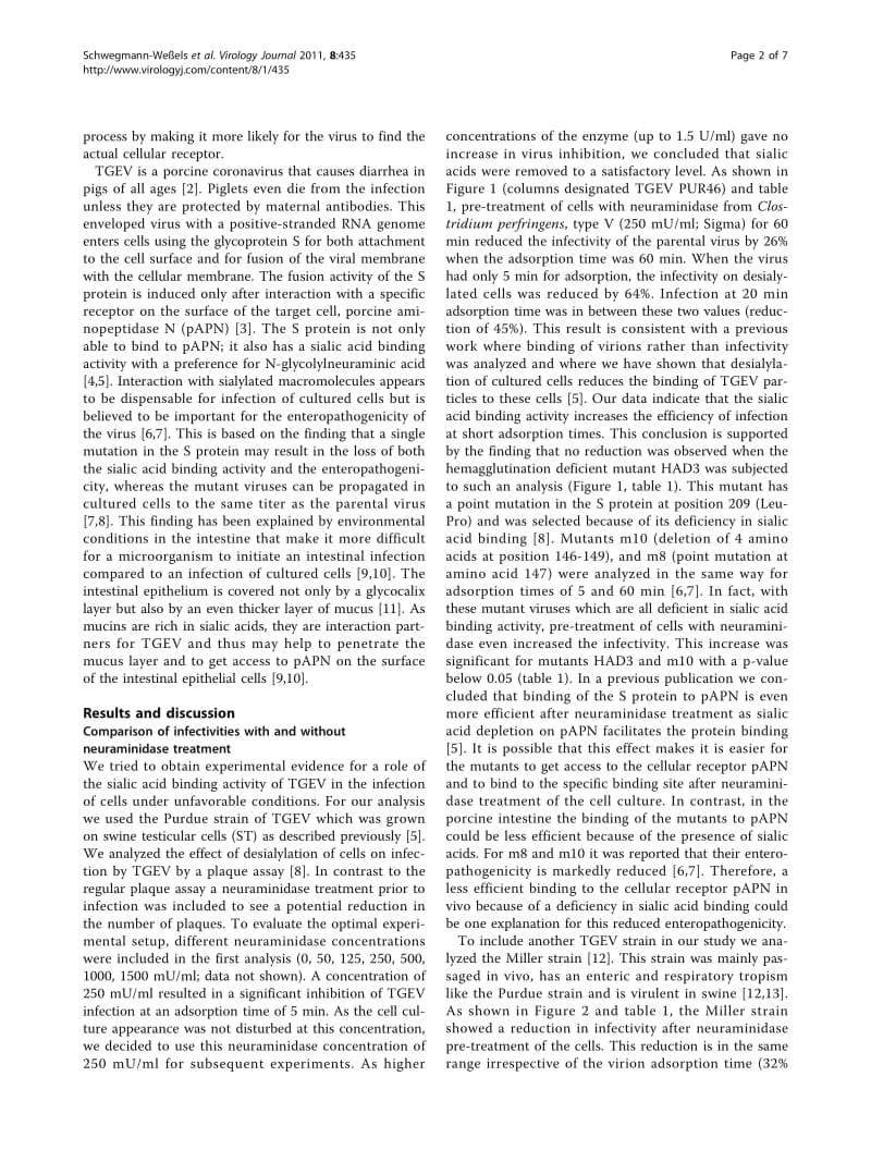 【病毒外文文献】2011 The sialic acid binding activity of the S protein facilitates infection by porcine transmissible gastroenteritis co_第2页