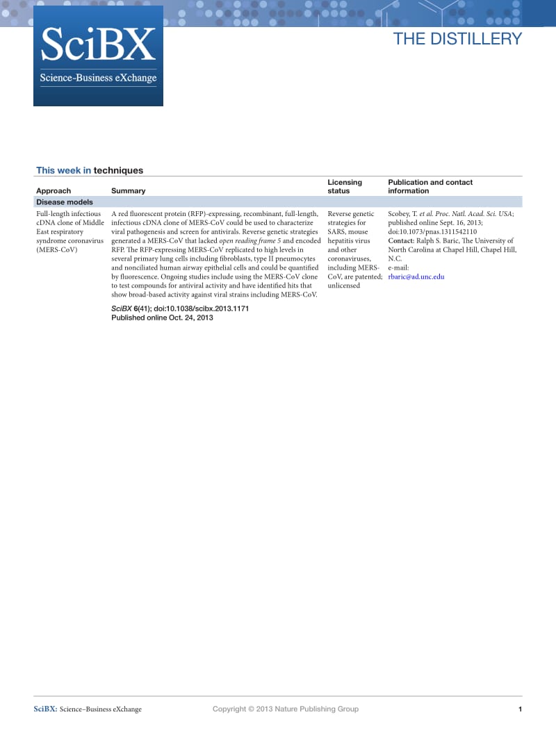 【病毒外文文献】2013 Full-length infectious cDNA clone of Middle East respiratory syndrome coronavirus (MERS-CoV)_第1页