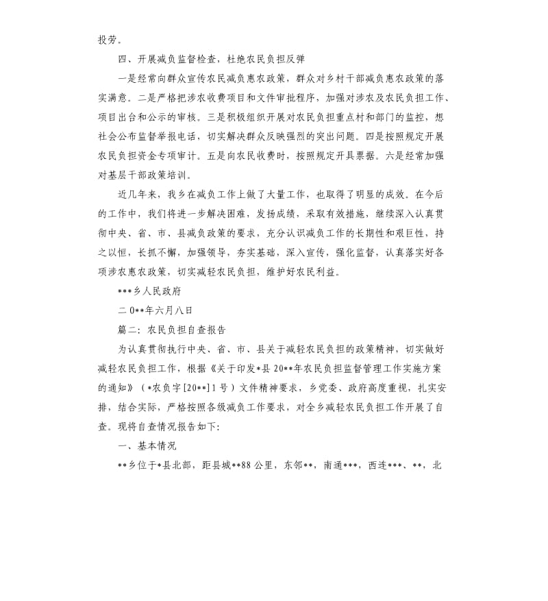 乡镇减轻农民负担自查报告.docx_第3页