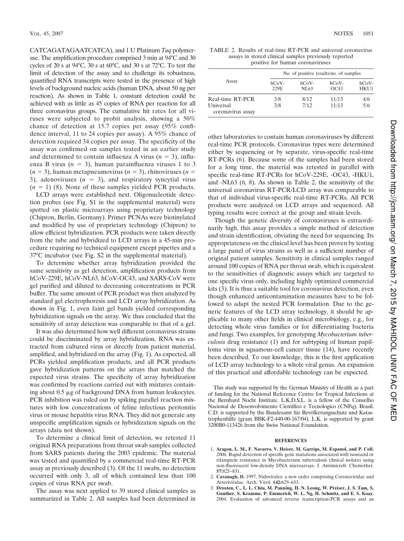 【病毒外文文献】2007 Generic Detection of Coronaviruses and Differentiation at the Prototype Strain Level by Reverse Transcription-PCR a_第3页