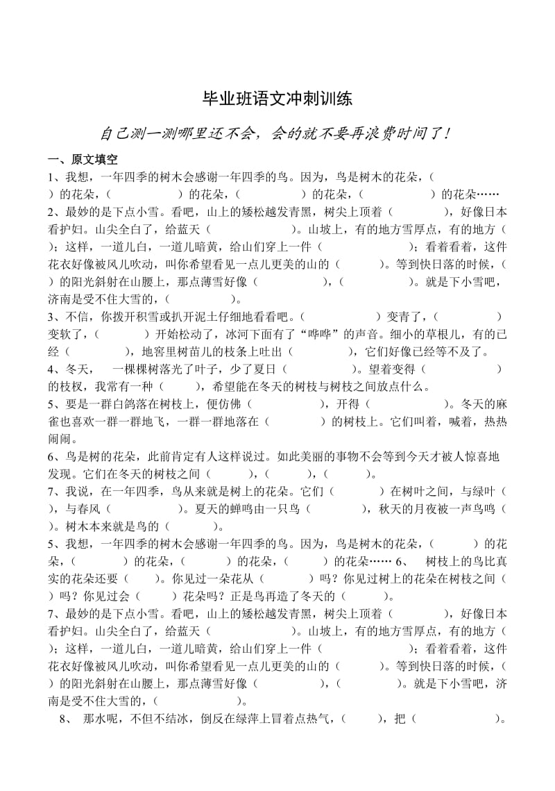 六年级语文冲刺训练.doc_第1页