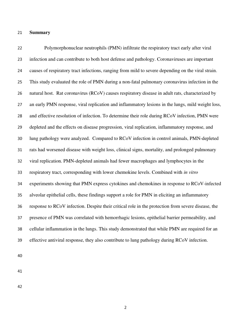 【病毒外文文献】2014 Neutrophils are needed for an effective immune response against pulmonary rat coronavirus infection, but also contr_第2页